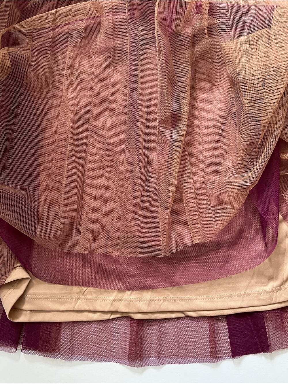 Terra Cotta Tulle Pleated Midi Skirt - Picture 4 of 4
